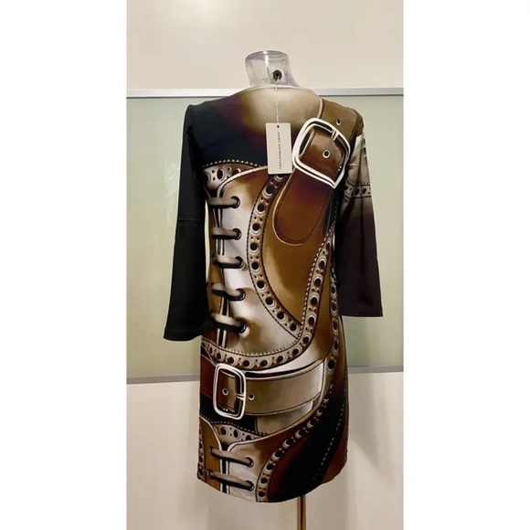 Mary Katrantzou NWT! Brown Brogue Dress IT40 - Picture 5 of 9
